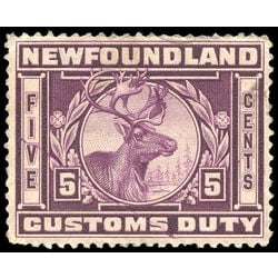 canada revenue stamp nfc5 revenue caribou 5 1938