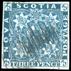 nova scotia stamp 3 pence issue 3d 1851 U VF 014