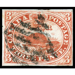 canada stamp 4 beaver 3d 1852 U VF 125