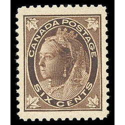 canada stamp 71 victoria q maple leaf brown 6 1897