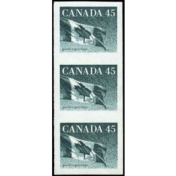 canada stamp 1396iii flag blue strip of 3 imperforate 1 35 1995