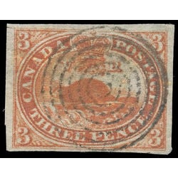 canada stamp 4iv beaver thin oily paper 3d 1852  3