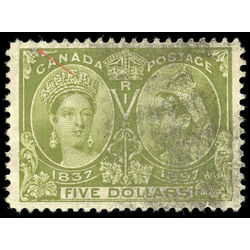 canada stamp 65 jubilee 5 used vf ul corner fault 5 0 1897