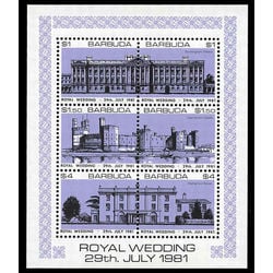 barbuda stamp 494 royale wedding 1981