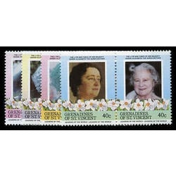 grenadines of st vincent stamp 496 9 queen mother 1985