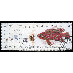 tanzania stamp 816 822 fishes of tanzania 1992
