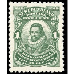newfoundland stamp 87 king james i 1 1910