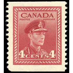 canada stamp 254bs king george vi in army uniform 4 1943