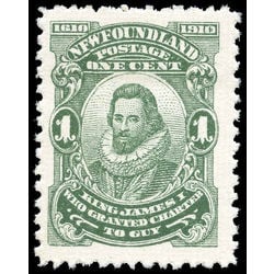 newfoundland stamp 87xii king james i 1 1910