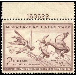 us stamp rw hunting permit rw20 blue winged teal 2 1953
