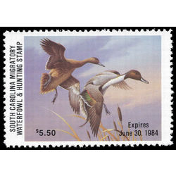 us stamp rw hunting permit rw sc4 south carolina canada geese 5 50 1984