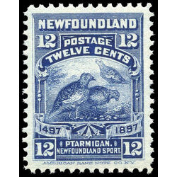 newfoundland stamp 69 willow ptarmigan 12 1897