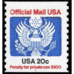 us stamp o officials o135 official mail great seal 20 1983