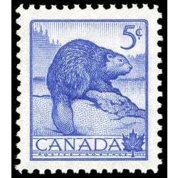 canada stamp 336 beaver 5 1954