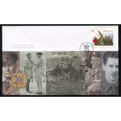 canada stamp 2684 poppies over painting assault on assoro by ted zuber 2013 FDC