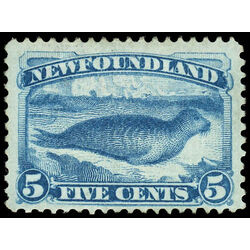 newfoundland stamp 53 harp seal 5 1880 M F VF 005