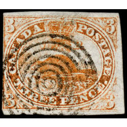 canada stamp 1 beaver 3d 1851 U F VF 051