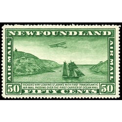 newfoundland stamp c7 airplane and packet ship 50 1931 M VF 013