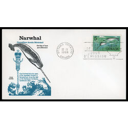 canada stamp 480 narwhal 5 1968 FDC PC 014