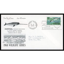 canada stamp 480 narwhal 5 1968 FDC PC 020