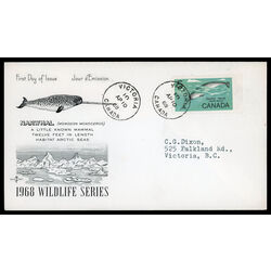 canada stamp 480 narwhal 5 1968 FDC PC 021