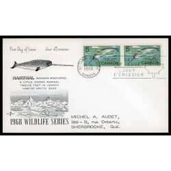 canada stamp 480 narwhal 5 1968 FDC PC 022