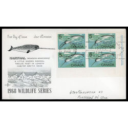 canada stamp 480 narwhal 5 1968 FDC LR 026