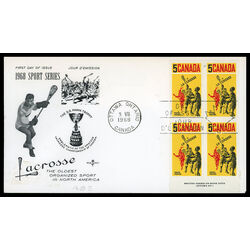 canada stamp 483 lacrosse players 5 1968 FDC LR 021