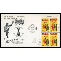 canada stamp 483 lacrosse players 5 1968 FDC UR 026