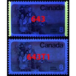 canada stamp 643t1 mennonite settlers 8 1974 U VF 002