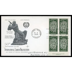 canada stamp 493i globe and tools 6 1969 FDC LR 010