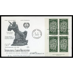 canada stamp 493i globe and tools 6 1969 FDC LL 012