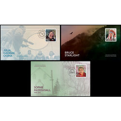 canada stamp 3498 3500 fdc indigenous leaders 2025