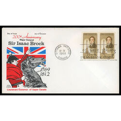 canada stamp 501 sir isaac brock and memorial column 6 1969 FDC PC 019