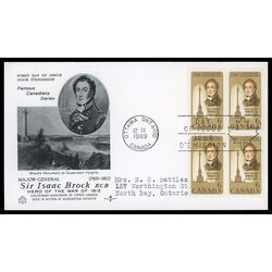 canada stamp 501 sir isaac brock and memorial column 6 1969 FDC BLOCK 020