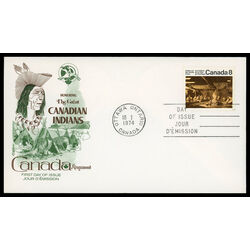 canada stamp 570 the inside of a nootka sound house 8 1974 FDC PC 002
