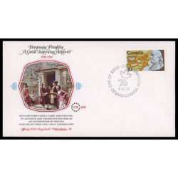 canada stamp 691 benjamin franklin and map 10 1976 FDC PC 003