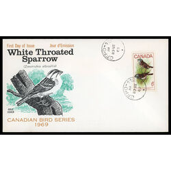 canada stamp 496 white throated sparrow 6 1969 FDC PC 015