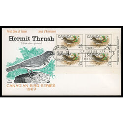 canada stamp 498 hermit thrush 25 1969 FDC LR 007