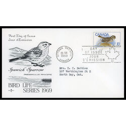 canada stamp 497 ipswich sparrow 10 1969 FDC PC 011