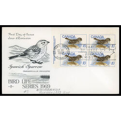 canada stamp 497 ipswich sparrow 10 1969 FDC UL 013
