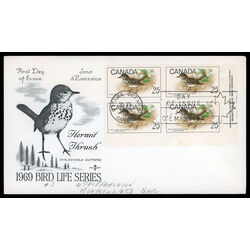 canada stamp 498 hermit thrush 25 1969 FDC LR 013