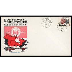 canada stamp 506 northwest territories centennial 6 1970 FDC PC 011