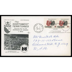 canada stamp 506 northwest territories centennial 6 1970 FDC PC 015