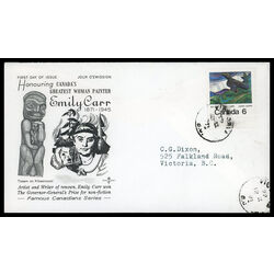 canada stamp 532 big raven by emily carr 6 1971 FDC PC 015
