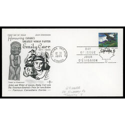 canada stamp 532 big raven by emily carr 6 1971 FDC PC 016