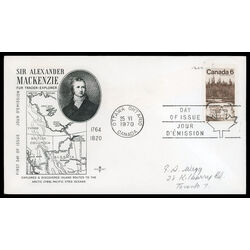 canada stamp 516 sir alexander mackenzie 6 1970 FDC PC 016