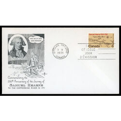 canada stamp 540 samuel hearne 6 1971 FDC PC 010