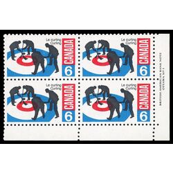 canada stamp 490 curlers on rink 6 1969 PB LR
