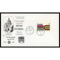 canada stamp 552 british columbia centennial 7 1971 FDC PC 015